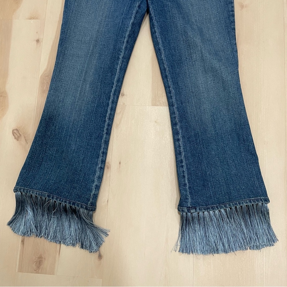 Stella McCartney Women's 29 Fringe Hem Kick Flare Jeans Stretch Mid Rise - Picture 8 of 15